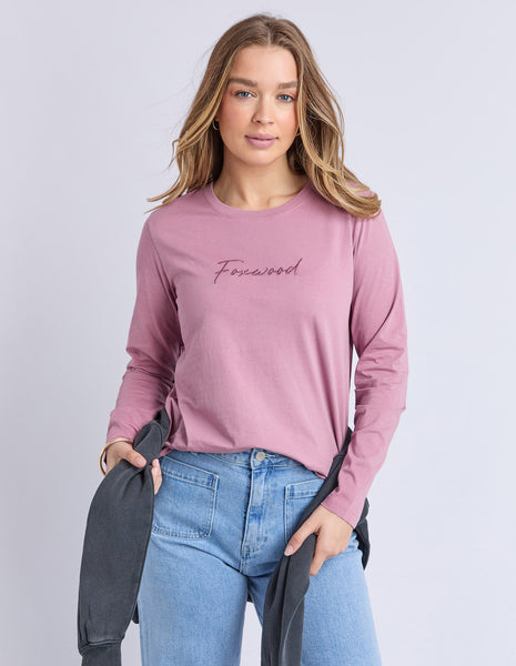 FOXWOOD - SIGNATURE LONG SLEEVE TEE DUSTY ROSE