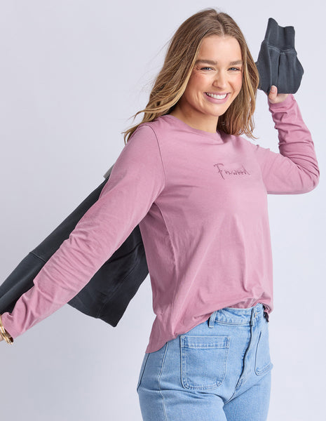 FOXWOOD - SIGNATURE LONG SLEEVE TEE DUSTY ROSE