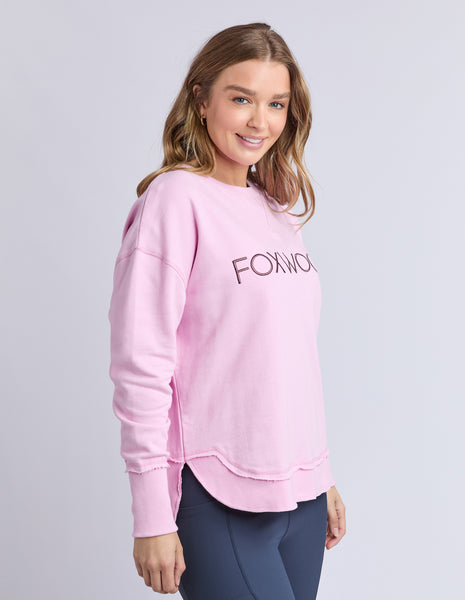 FOXWOOD - SIMPLIFIED METALLIC CREW BRIGHT PINK