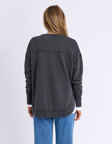 FOXWOOD - VINTAGE POSY CREW WASHED BLACK