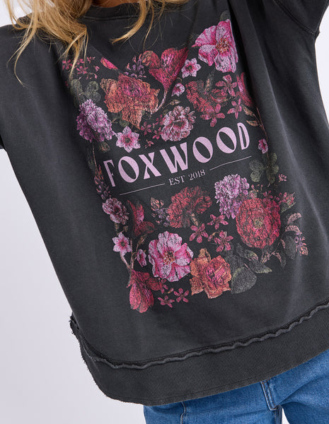FOXWOOD - VINTAGE POSY CREW WASHED BLACK